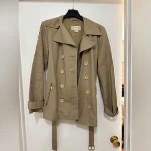 Michael by Michael Kors Tan Double-Breasted Trench Coat